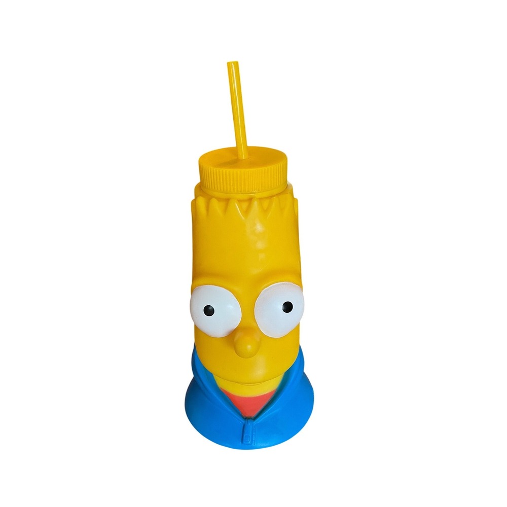 Universal Studios The Simpsons Bart Simpson Plastic Souvenir Sipper Cup w Straw